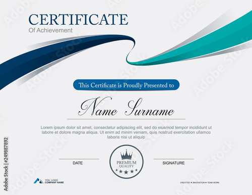 Vector certificate template