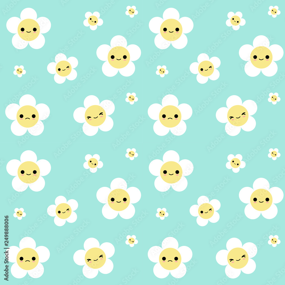 seamless pattern daisy flower