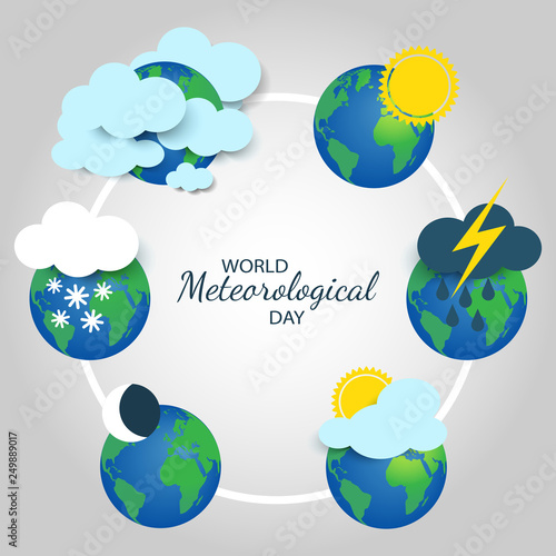 Vector Illustration on the theme World Meteorological Day. 