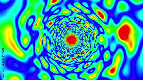Slow Colorful Psychedelic Fractal Endless Tunnel Abstract Motion Background
