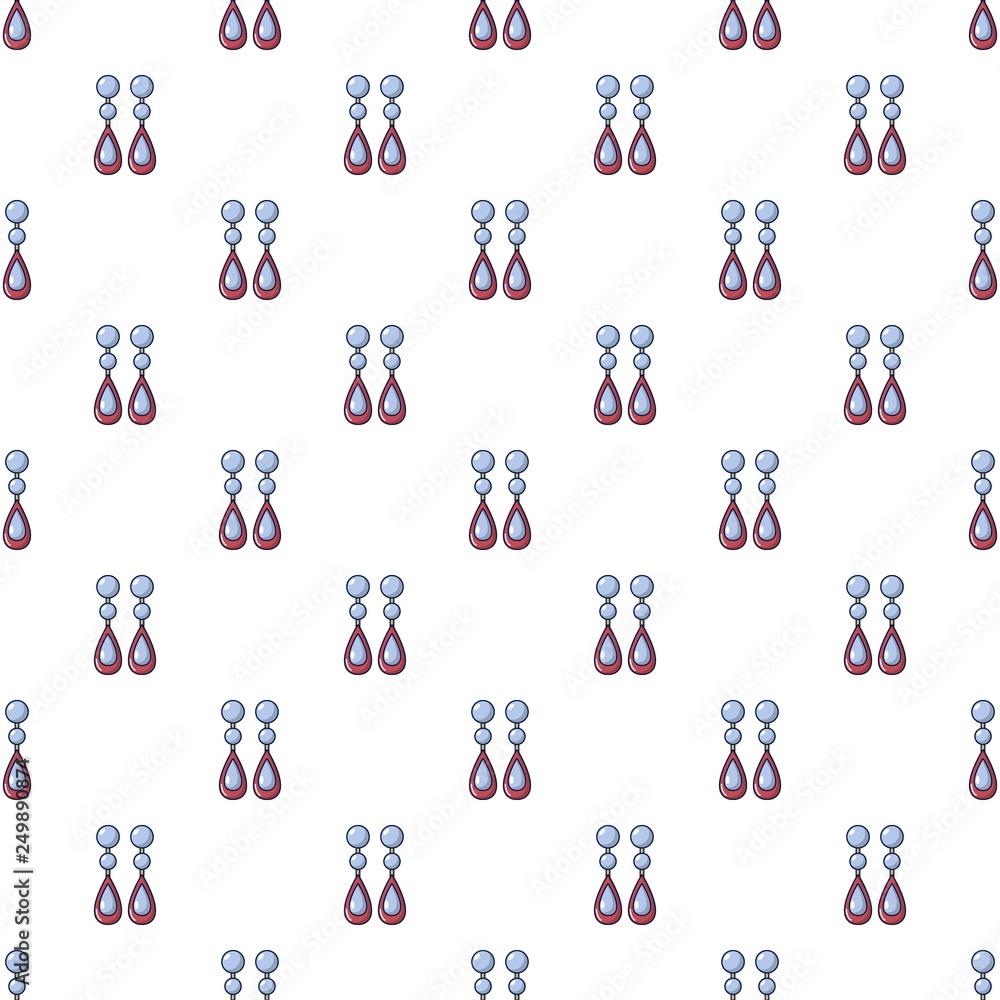 Earrings with pearls pattern in cartoon style. Seamless pattern vector illustration Earrings with pearls pattern in cartoon style. Seamless pattern vector illustration