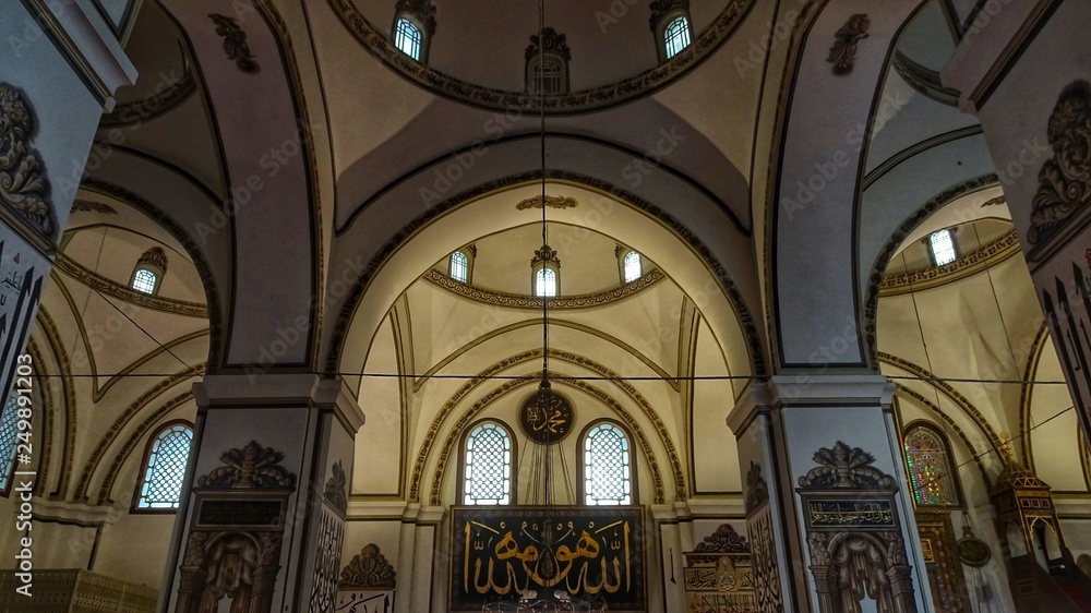 interior of ancient mosque in istanbul turkey