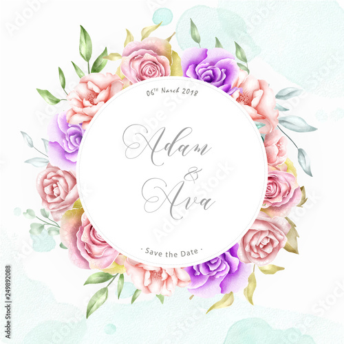watercolor floral frame background
