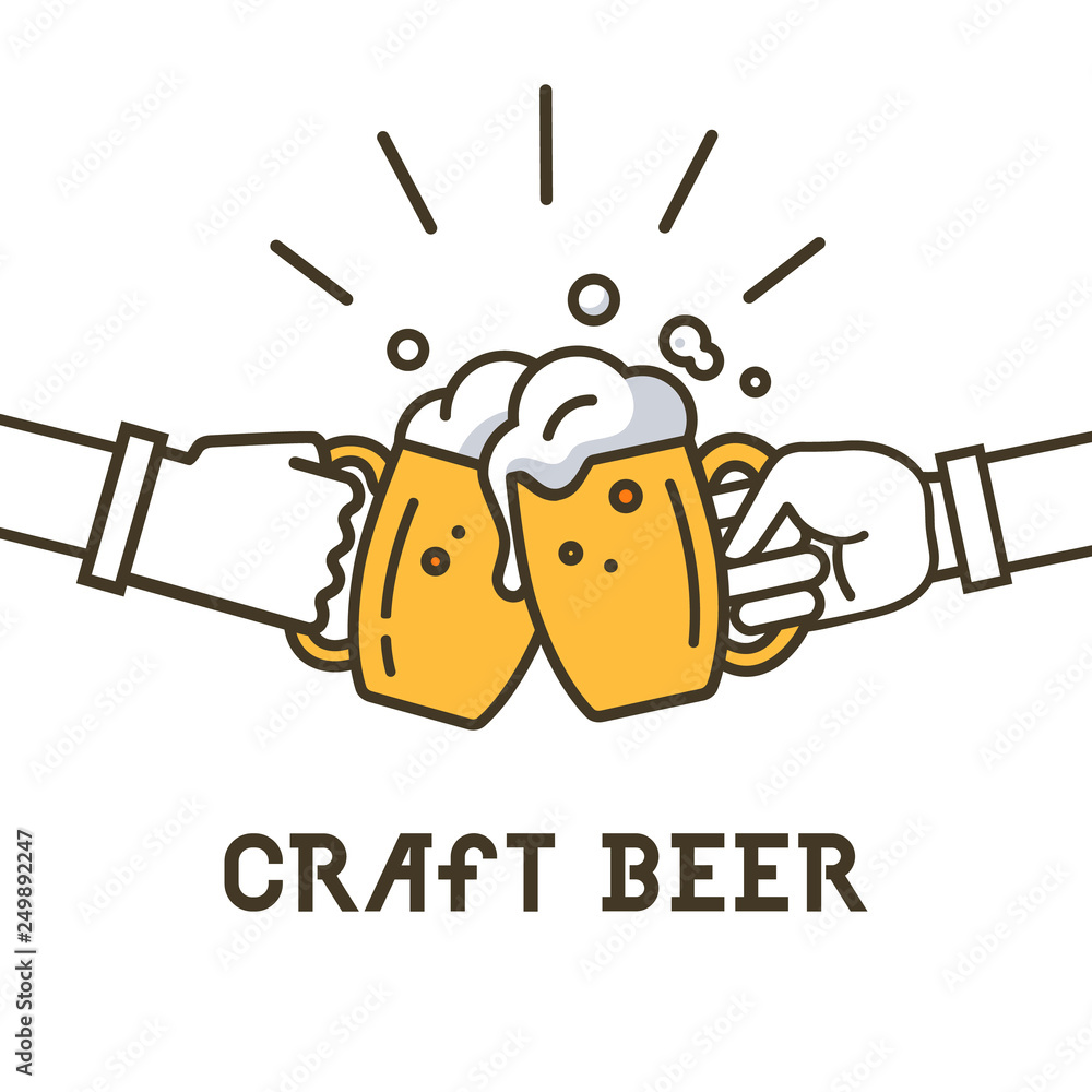 Craft Beer Logo Lettering Vector Illustration Emblem Design Craft Beer Artisan Creative Vector Stamp Sign Concept Rough Handmade Alcohol Banner Menu Page Design Element On Stained Background Stock Vector Adobe Stock