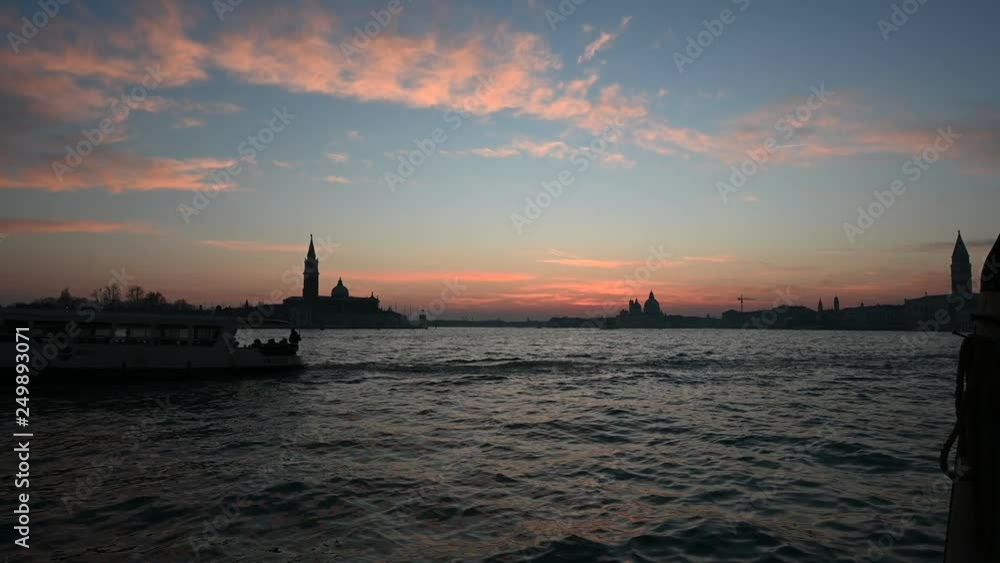 Venice, Sunset on the San Marco basin on Valentine's day Venice, Sunset on the San Marco basin on Valentine's day