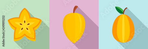 Photos Carambola icons set