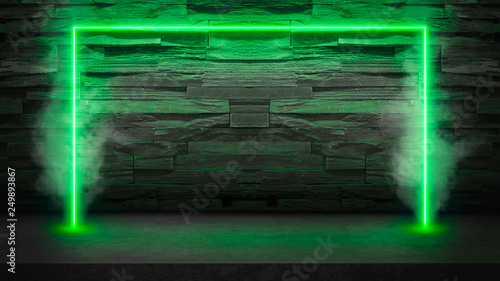 Empty dark stone table with...