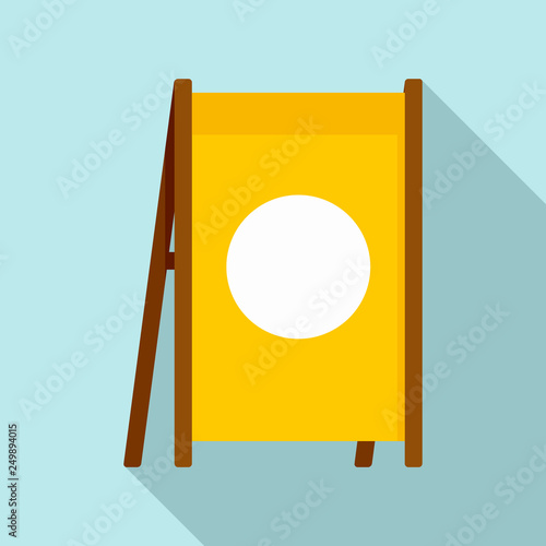 Adevertising wood banner icon. Flat illustration of adevertising wood banner vector icon for web design photo