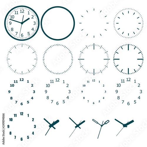 A set for designing a model of a clock.
