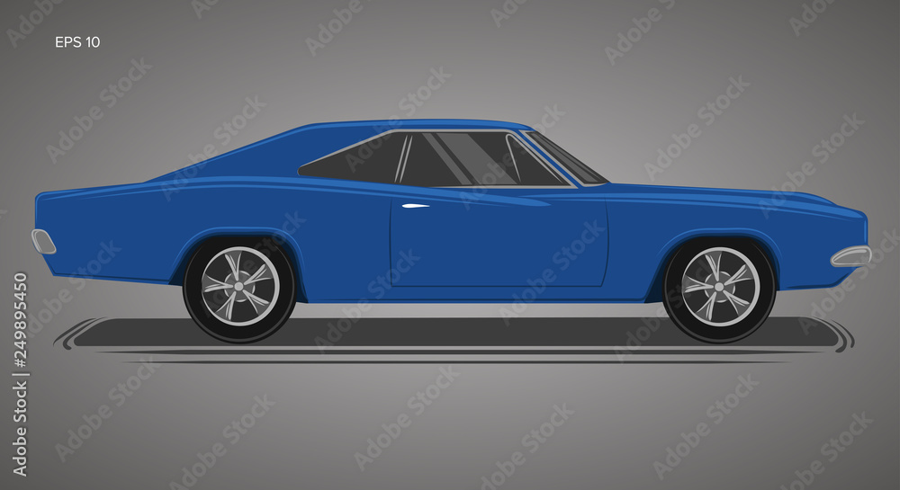 Fototapeta premium Classic american muscle car vector illustration