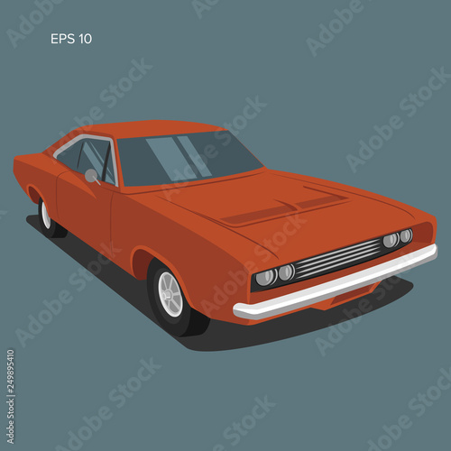 Classic american muscle car vector illustration