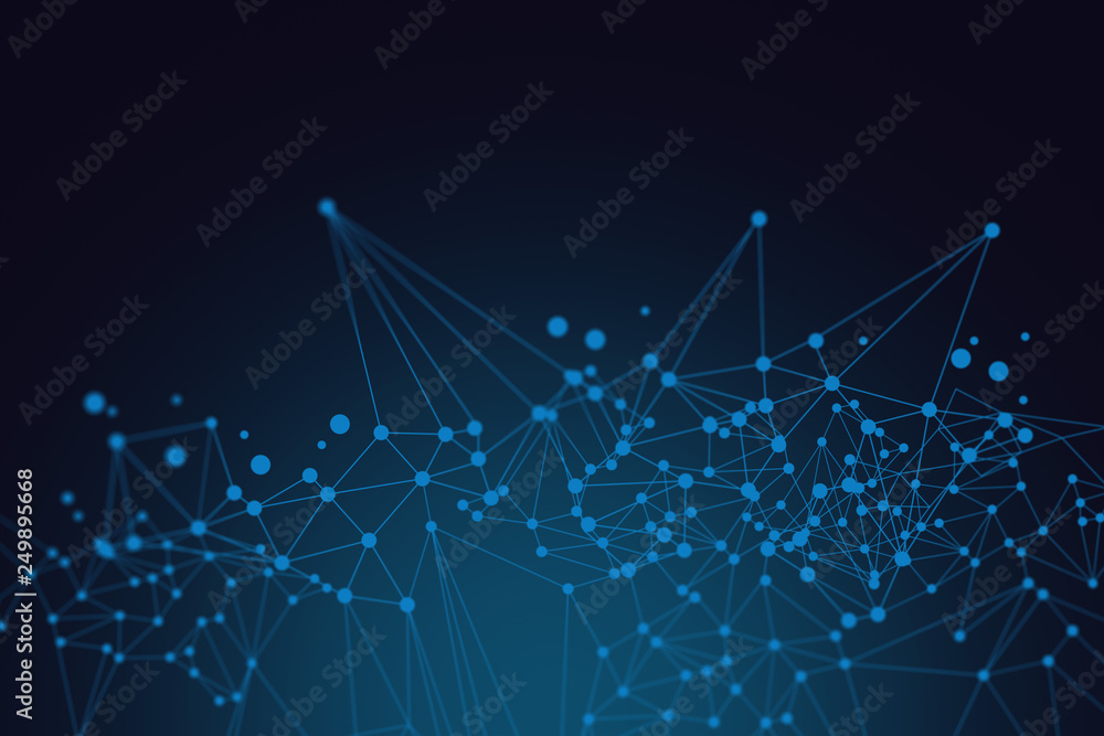 Fototapeta premium neon glow abstract futuristic network background illustration