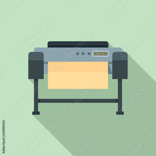 Printer plotter icon. Flat illustration of printer plotter vector icon for web design
