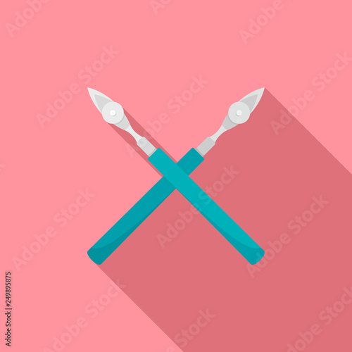 Architect pen tool icon. Flat illustration of architect pen tool vector icon for web design