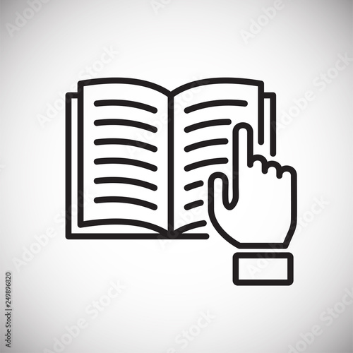 E-Learning book line icon on white background for graphic and web design, Modern simple vector sign. Internet concept. Trendy symbol for website design web button or mobile app