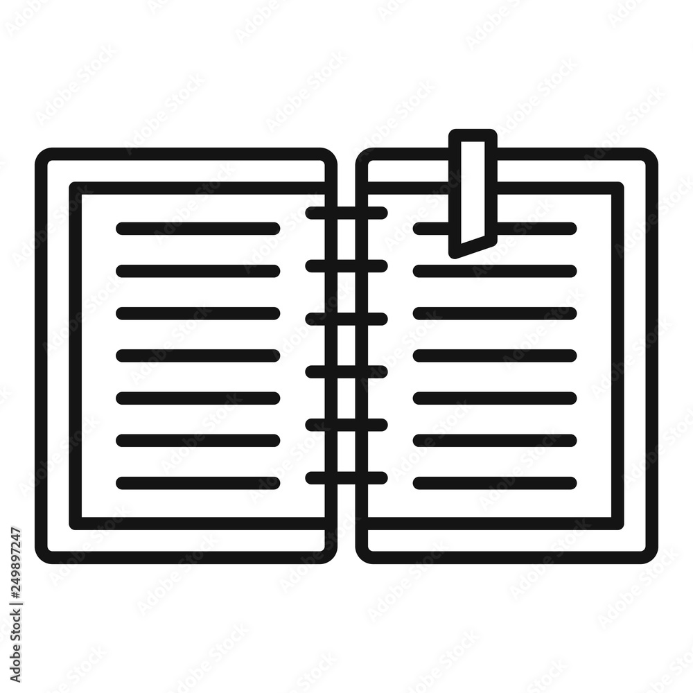 Architect notebook icon. Outline architect notebook vector icon for web design isolated on white background Architect notebook icon. Outline architect notebook vector icon for web design isolated on white background