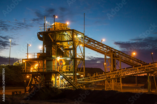 Night view of a copper mine head in NSW Australia photo