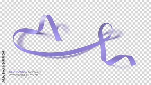 Esophageal Cancer Awareness Month. Periwinkle Color Ribbon Isolated On Transparent Background. Vector Design Template For Poster.