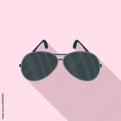 Police glasses icon. Flat illustration of police glasses vector icon for web design