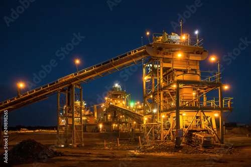 Night view of a copper mine head in NSW Australia