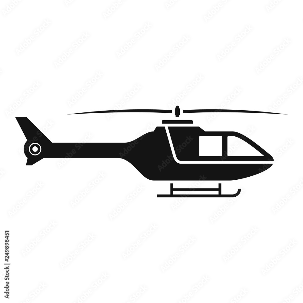 Police helicopter icon. Simple illustration of police helicopter vector icon for web design isolated on white background