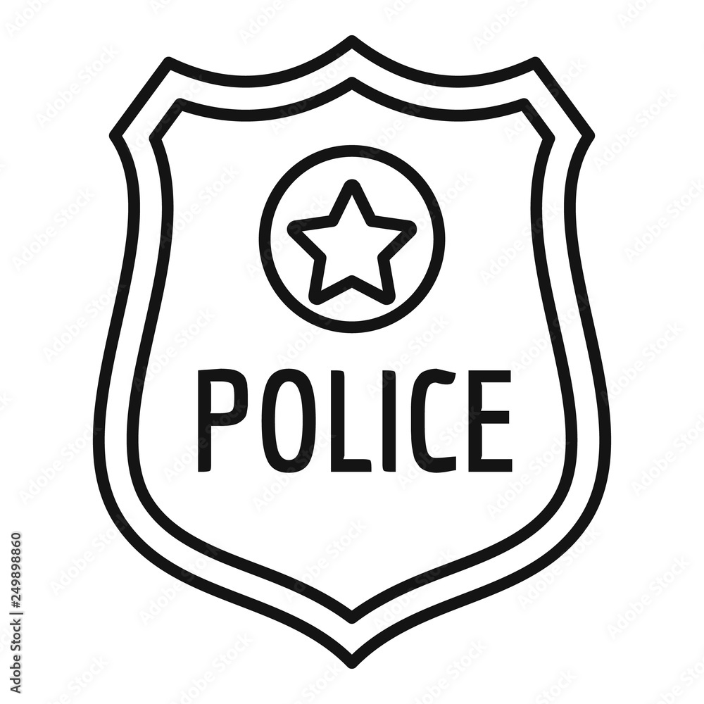 Police gold emblem icon. Outline police gold emblem vector icon for web design isolated on white background