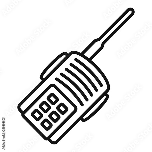 Police walkie talkie icon. Outline police walkie talkie vector icon for web design isolated on white background
