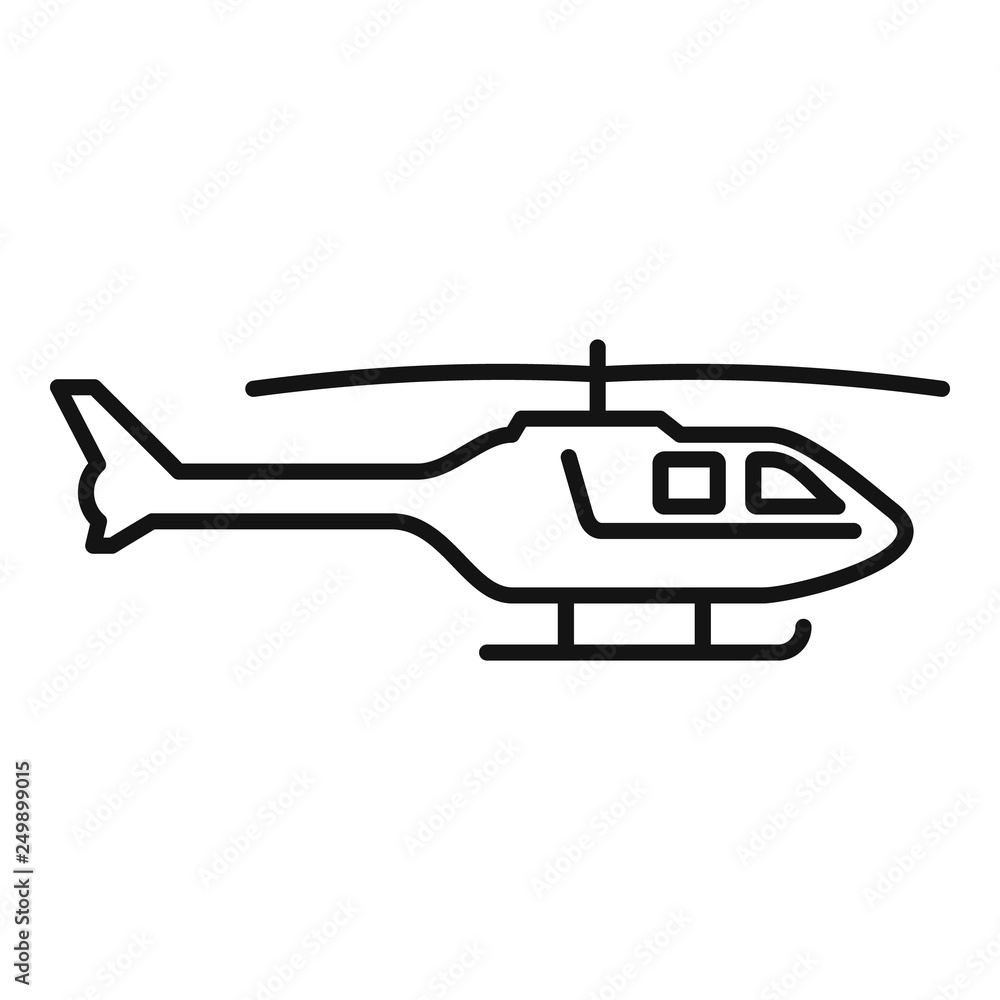Police helicopter icon. Outline police helicopter vector icon for web design isolated on white background