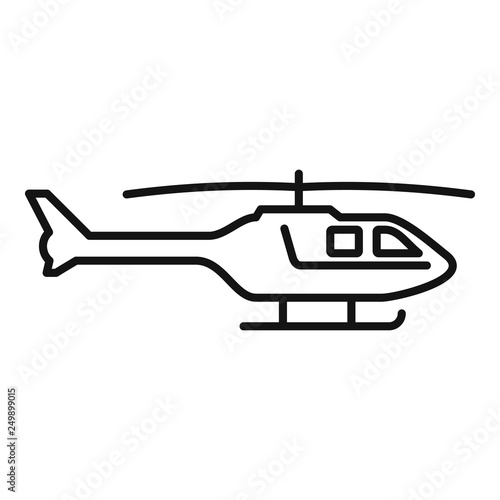Police helicopter icon. Outline police helicopter vector icon for web design isolated on white background