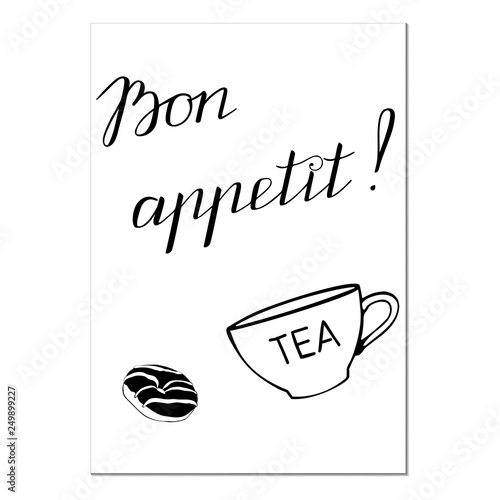 template with an inscription bon appetit