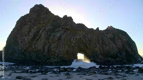 Keyhole Rock Big Sur Sunset