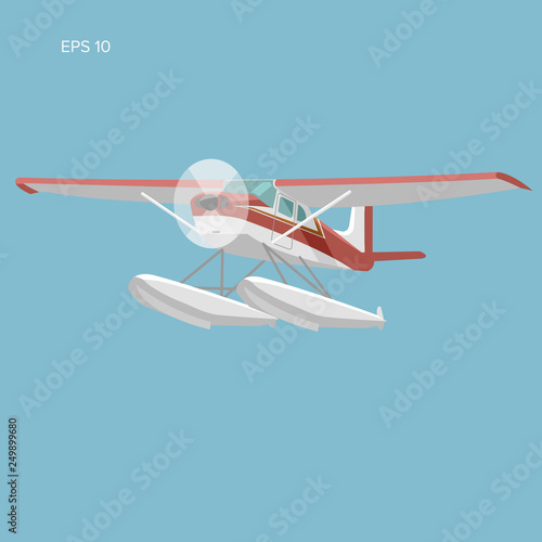 Small seaplane isolated vector illustration photo