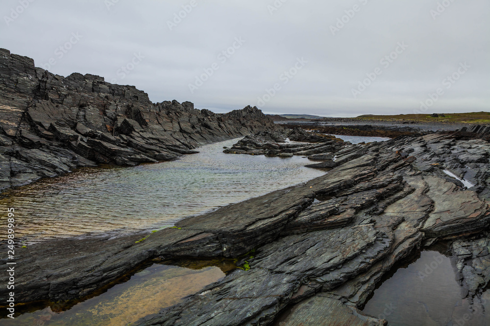 Arctic landscape, the Barents Sea on a summer day Arctic landscape, the Barents Sea on a summer day