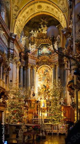 Interior of St. Peter's church in Vienna, Austria © skumer