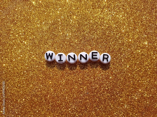 Golden Winner Glitter Background