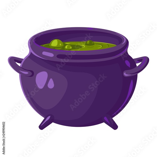Pot of witch icon. Cartoon of pot of witch vector icon for web design isolated on white background