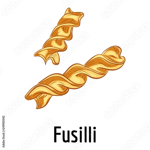 Fusilli icon. Cartoon of fusilli vector icon for web design isolated on white background