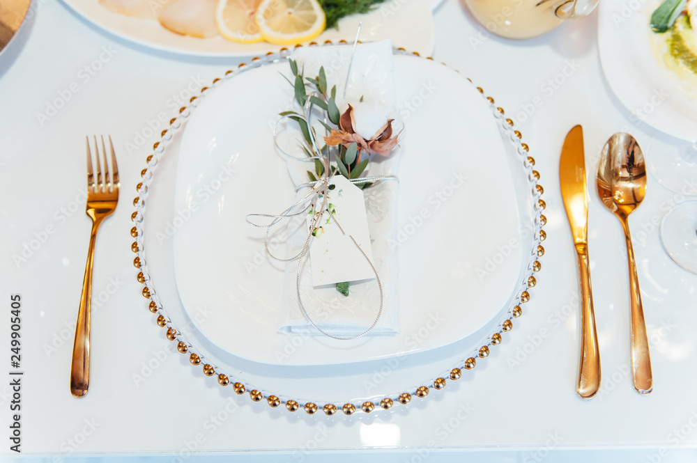 table set for wedding or another catered event table set for wedding or another catered event