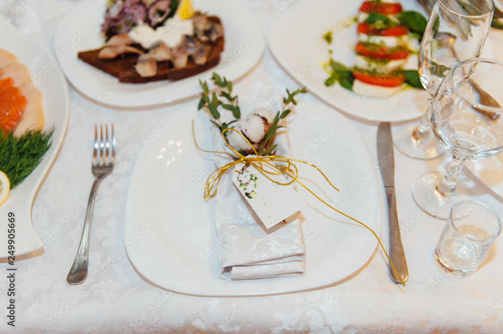 table set for wedding or another catered event table set for wedding or another catered event
