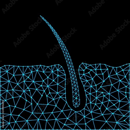 Abstract structure of hair growth. Vector illustration.