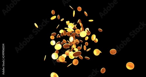 Gold Coin Fountain (Three Levels of Density). Transparency Embedded in the Video.