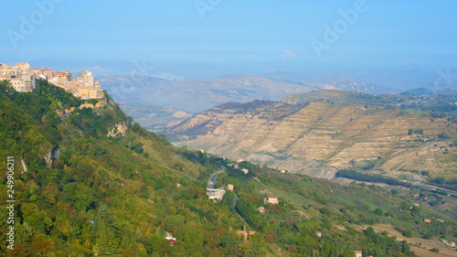 Landscape of Sicily, the old city of Enna