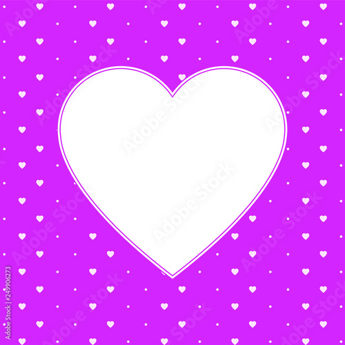 Hearts pattern background with blank space in the shape of heart for text. Valentine s day and Mother s day greeting card - pink  red colors. Banner or invitation