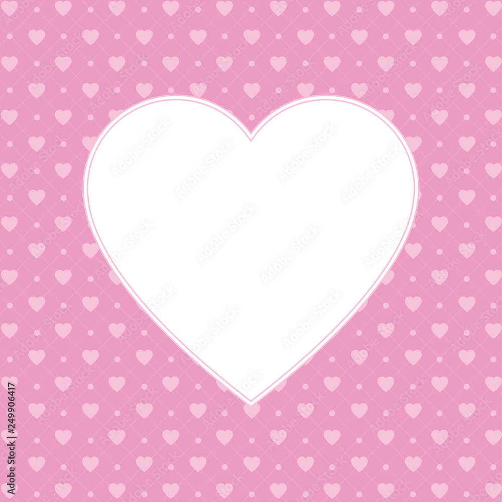 Hearts pattern background with blank space in the shape of heart for text. Valentine's day and Mother's day greeting card - pink, red colors. Banner or invitation Hearts pattern background with blank space in the shape of heart for text. Valentine's day and Mother's day greeting card - pink, red colors. Banner or invitation