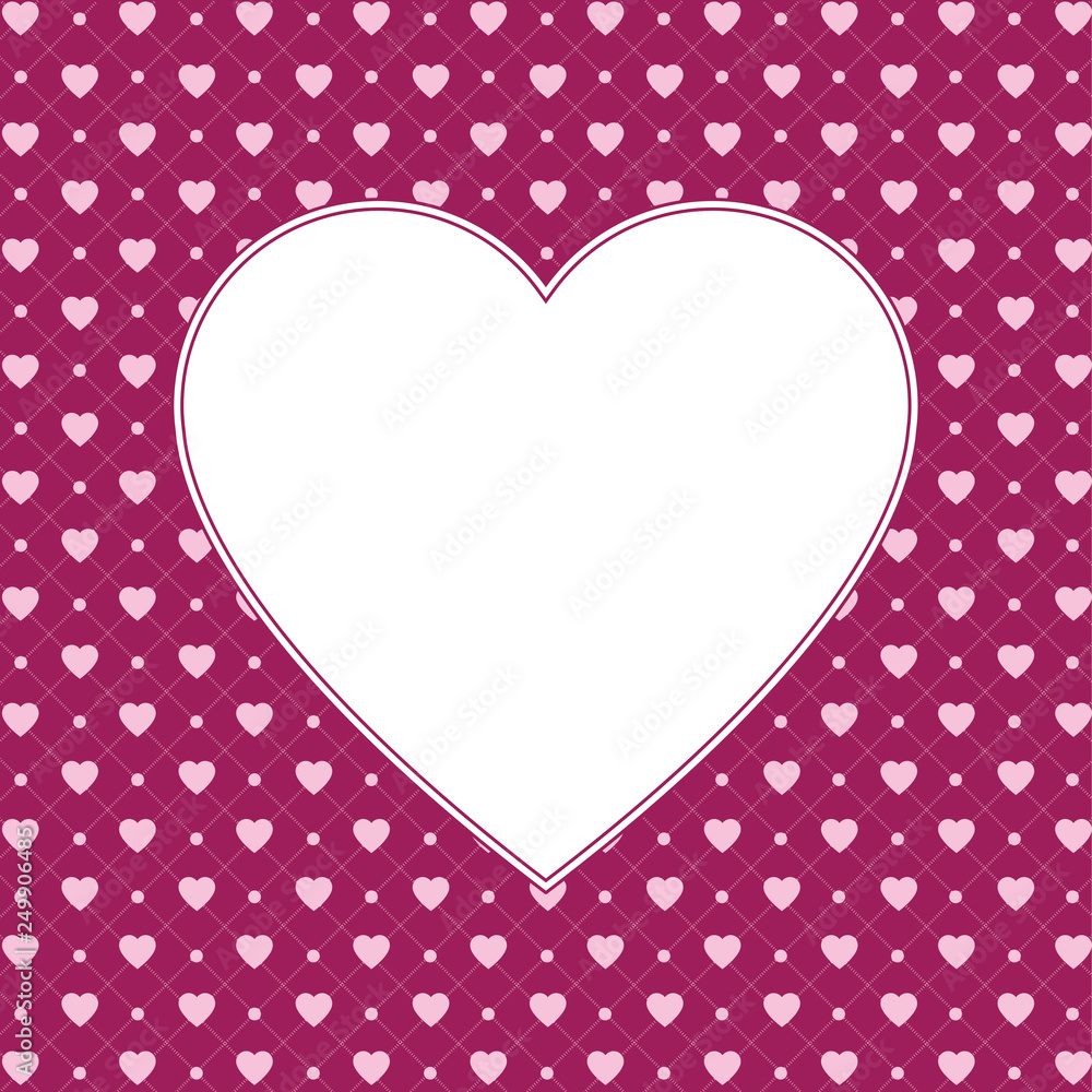 Hearts pattern background with blank space in the shape of heart for text. Valentine's day and Mother's day greeting card - pink, red colors. Banner or invitation Hearts pattern background with blank space in the shape of heart for text. Valentine's day and Mother's day greeting card - pink, red colors. Banner or invitation