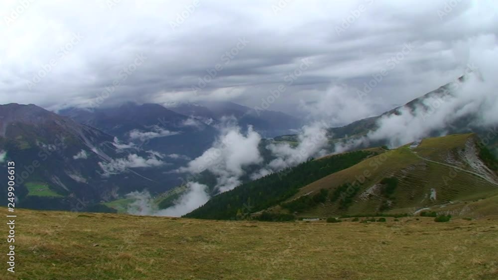 Autumn landscape with mountains and clouds - time lapse Autumn landscape with mountains and clouds - time lapse