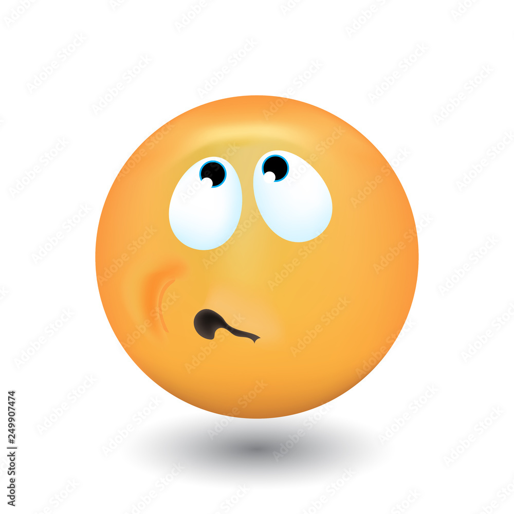 Fototapeta premium Emoji hesistation.with expressive teeth