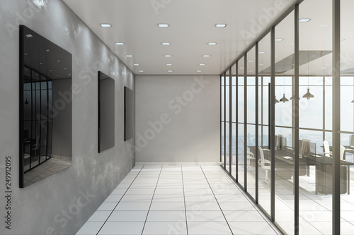 Contemporary office corridor interior
