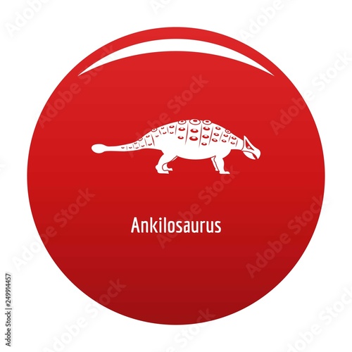 Ankilosaurus icon. Simple illustration of ankilosaurus vector icon for any design red photo