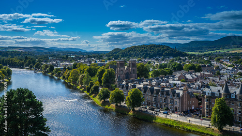 City view of Inverness with River Ness made from Inverness Castle